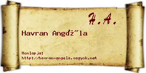 Havran Angéla névjegykártya